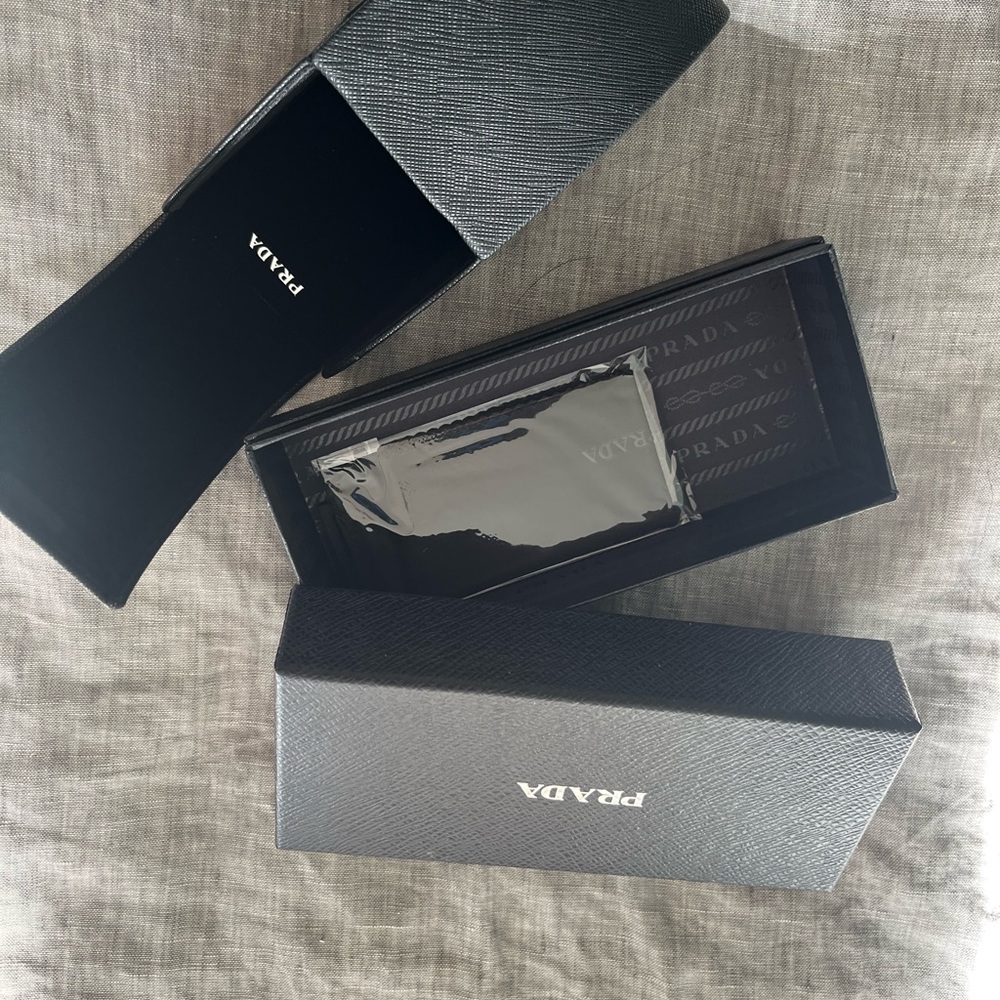 New PRADA sunglasses case and box only (no sunglasses)